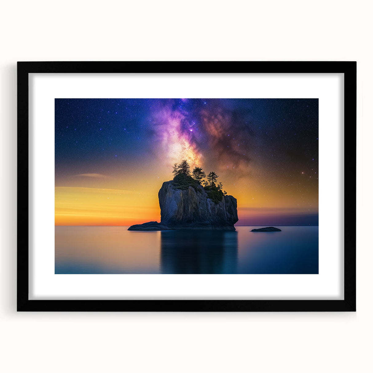 Celestial Island Glow – Cosmic Landscape Captured in Motion Light