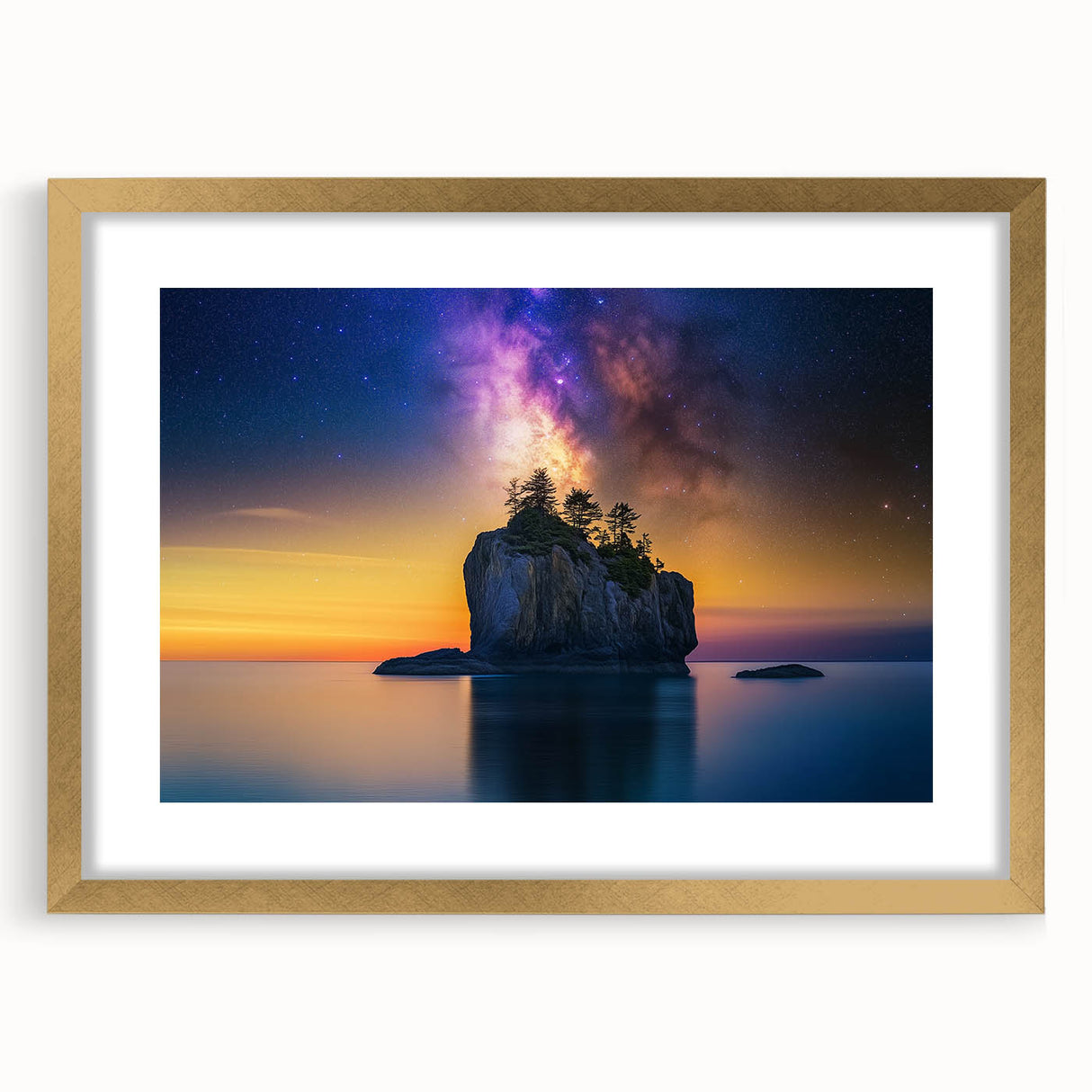 Celestial Island Glow – Cosmic Landscape Captured in Motion Light