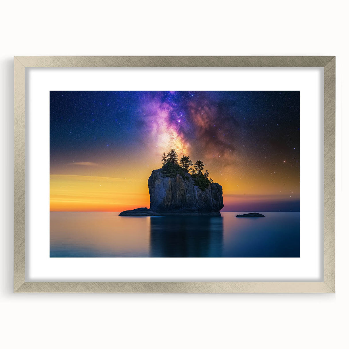Celestial Island Glow – Cosmic Landscape Captured in Motion Light
