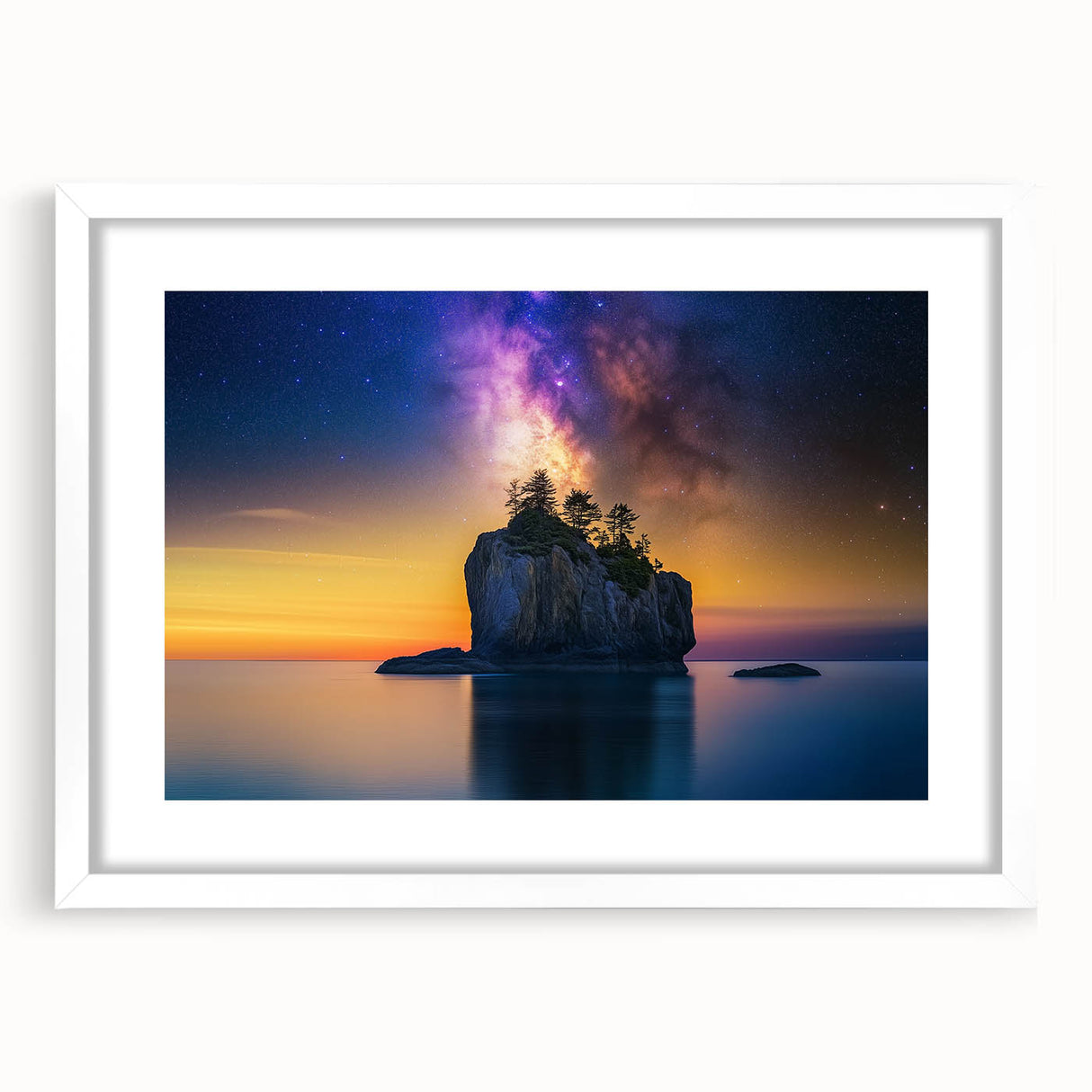 Celestial Island Glow – Cosmic Landscape Captured in Motion Light