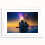 Celestial Island Glow – Cosmic Landscape Captured in Motion Light