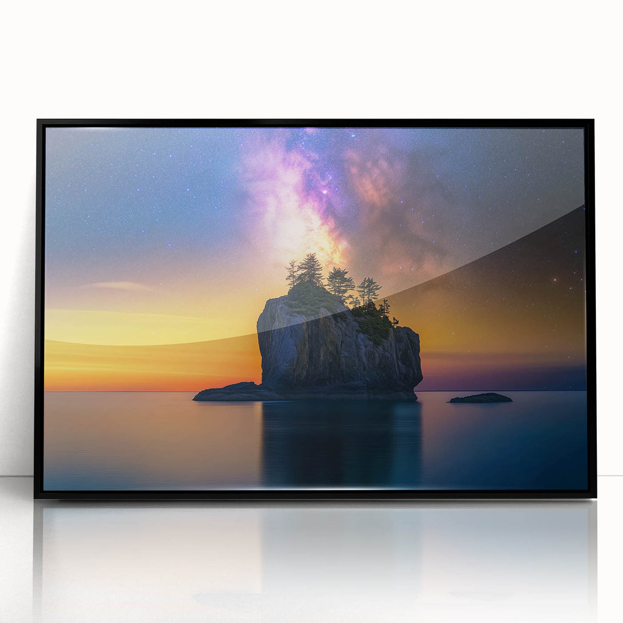Celestial Island Glow – Cosmic Landscape Captured in Motion Light