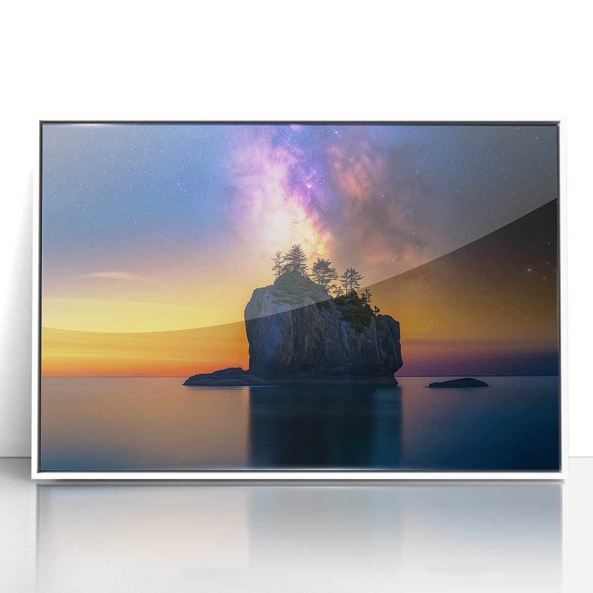 Celestial Island Glow – Cosmic Landscape Captured in Motion Light