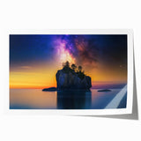 Celestial Island Glow – Cosmic Landscape Captured in Motion Light
