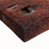 Close-up of a stretched canvas featuring a vibrant landscape with a majestic castle, showcasing intricate details and rich colors, perfect for home decor.