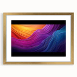 Elegant gold-framed landscape artwork showcasing intricate cave formations, presented with a mat for added depth. Ideal for home decor, this piece enhances any space with its natural beauty.