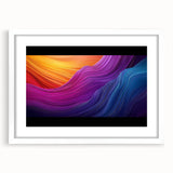 Framed landscape artwork showcasing a serene cave scene with natural tones, displayed with a white mat and elegant black frame, perfect for enhancing home decor.