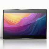 Framed acrylic artwork titled "Landscapes & Caves," showcasing intricate designs in silver tones. Ideal for modern home decor, adding a touch of elegance to any room.