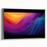 Framed canvas artwork depicting stunning landscape caves, featuring a silver frame and side view display, perfect for enhancing modern home decor.