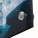 Vibrant close-up of an acrylic glass artwork depicting dramatic cliffs and lush landscapes, showcasing intricate details and rich colors for a stunning visual impact. Perfect for enhancing modern decor.