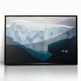 Framed acrylic artwork showcasing a stunning landscape of cliffs with vibrant colors, set against a black frame, ideal for modern home décor.