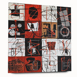 Large Bedroom Wall Decor – Abstract Red and Beige Canvas Print