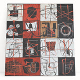 Large Bedroom Wall Decor – Abstract Red and Beige Canvas Print