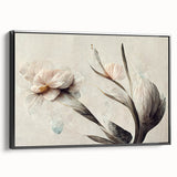 Soft Floral Living Room Wall Art – Modern Canvas & Framed Print