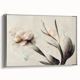 Soft Floral Living Room Wall Art – Modern Canvas & Framed Print