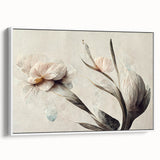 Soft Floral Living Room Wall Art – Modern Canvas & Framed Print