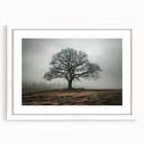 Solitary Tree in Fog Office Wall Art – Modern Corporate Decor