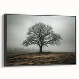 Solitary Tree in Fog Office Wall Art – Modern Corporate Decor