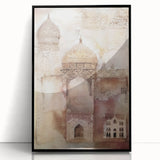 Abstract architecture wall art in a sleek black frame, showcasing geometric shapes and lines on an acrylic surface, perfect for modern home decor.