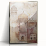 Framed abstract architecture wall art in silver acrylic, showcasing geometric patterns and modern design elements, ideal for contemporary home decor.