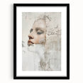 Abstract figurative wall art framed in black with a mat showcasing vibrant colors and dynamic shapes, perfect for modern home decor or artistic spaces.