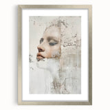 Abstract figurative wall art framed in silver, featuring bold colors and dynamic shapes, perfect for modern home decor and artistic expression.