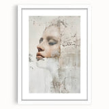 Abstract figurative wall art framed with a white mat, showcasing vibrant colors and modern design, perfect for contemporary home decor.
