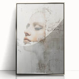 Framed abstract figurative wall art featuring dynamic silver and acrylic design, perfect for modern home decor. Ideal for adding a contemporary touch to any space.