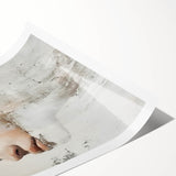 Abstract figurative wall art print showcasing vibrant colors and dynamic shapes, rolled and packaged in a protective cardboard tube for easy transport.