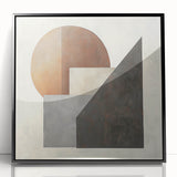 Framed abstract geometric wall art featuring bold black and white designs, perfect for modern home decor. Ideal for enhancing contemporary living spaces.