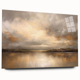 Abstract landscape wall art piece displayed in acrylic glass, showcasing vibrant colors and smooth textures, perfect for modern home decor. Side view highlights its sleek design and artistic appeal, ideal for enhancing interior aesthetics.