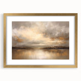 Abstract landscape wall art framed in gold with a mat, showcasing vibrant colors and fluid shapes, perfect for modern home decor and artistic displays.