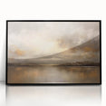Framed abstract landscape wall art featuring a vibrant blend of blue, green, and gold hues, with a sleek black frame, perfect for modern home decor.