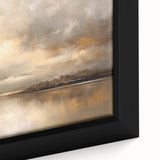 Close-up of abstract landscape wall art featuring vibrant colors and textured details, framed in a sleek black frame, ideal for modern home decor.
