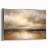 Framed abstract landscape wall art in a silver frame, showcasing vibrant colors and fluid patterns, perfect for modern home décor or office spaces.