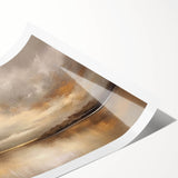 Abstract landscape wall art print showcasing vibrant colors and fluid shapes, rolled for easy shipping, perfect for modern home decor and artistic interiors.