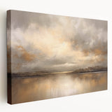 Abstract landscape wall art on stretched canvas, showcasing vibrant colors and fluid shapes, ideal for modern home decor and artistic ambiance.