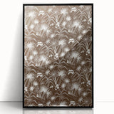 Elegant Palm Grove Art Deco Wall Art – Brown & White Vintage Print