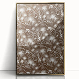 Elegant Palm Grove Art Deco Wall Art – Brown & White Vintage Print
