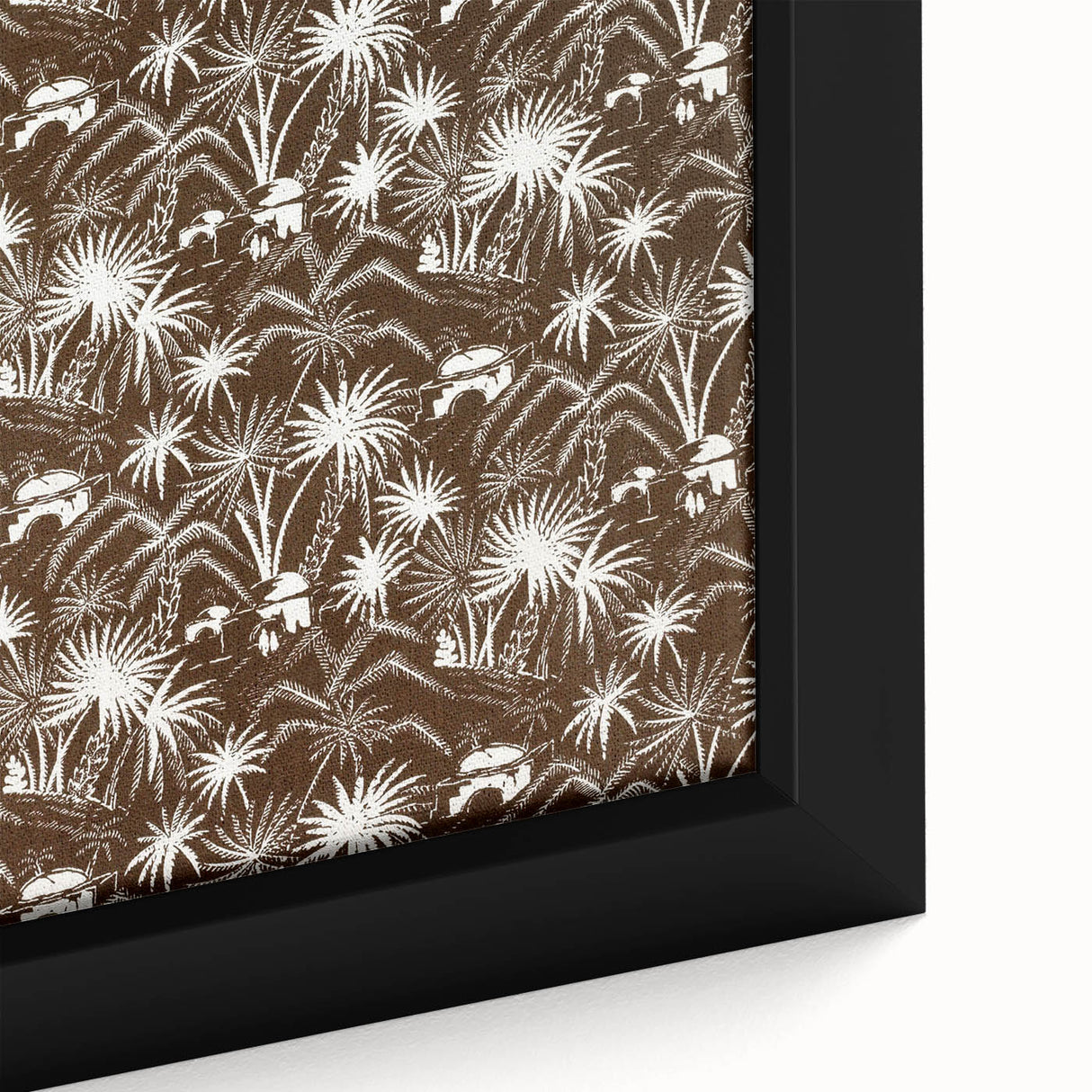 Elegant Palm Grove Art Deco Wall Art – Brown & White Vintage Print