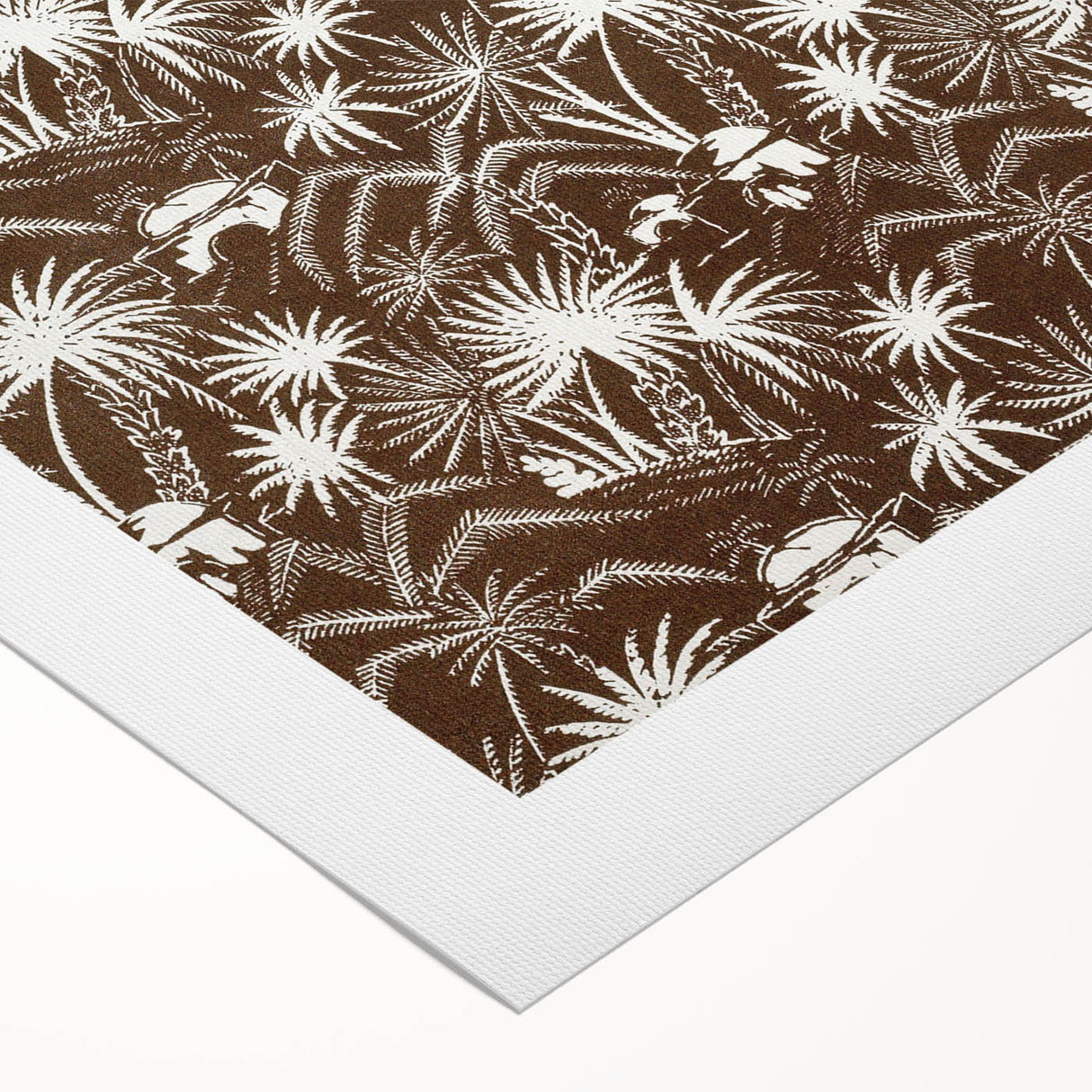 Elegant Palm Grove Art Deco Wall Art – Brown & White Vintage Print