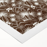 Elegant Palm Grove Art Deco Wall Art – Brown & White Vintage Print