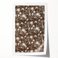 Elegant Palm Grove Art Deco Wall Art – Brown & White Vintage Print