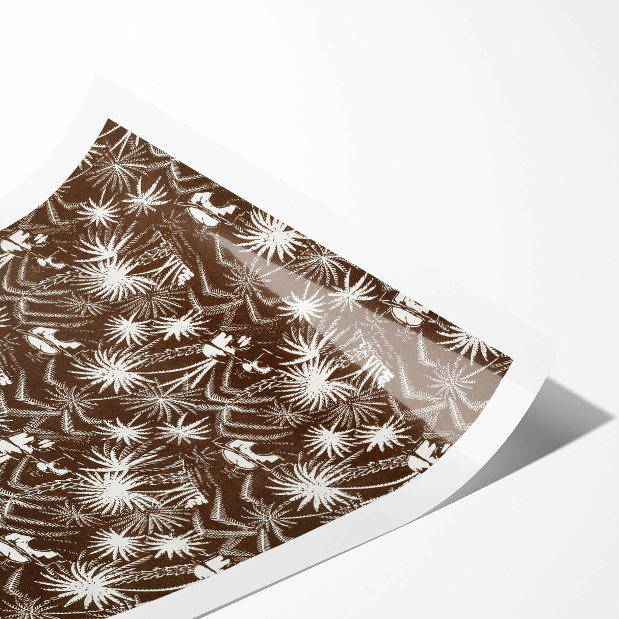 Elegant Palm Grove Art Deco Wall Art – Brown & White Vintage Print