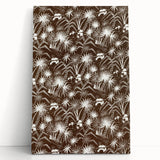 Elegant Palm Grove Art Deco Wall Art – Brown & White Vintage Print
