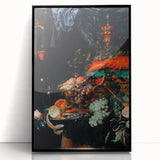 Baroque Still Life Art - Antique Fruit and Lobster Print for Home Décor