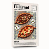 Large abstract wall art featuring assorted food dishes in vibrant colors on acrylic glass.