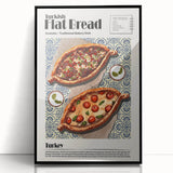 Large abstract wall art featuring an assortment of colorful food dishes on a black acrylic framed print.