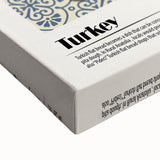 Large art canvas featuring a black and white landscape painting of food dishes, ideal for bedroom wall decor.