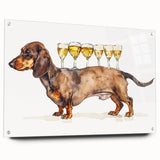 Large abstract wall art on acrylic glass featuring assorted beverages in vibrant colors, ideal for dining room decor.